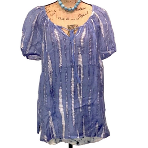 Grand & Greene Tie-Dye Short Sleeve Boho Top